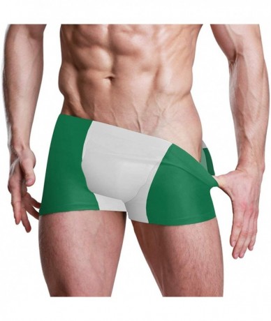 Racing New Zealand Flag Men's Swim Trunks Square Leg Swimsuit Swimwear Boxer Brief - Nigeria Flag - CN18TE2KL7Z $56.48