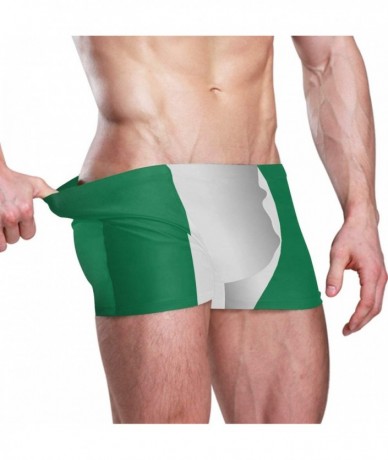 Racing New Zealand Flag Men's Swim Trunks Square Leg Swimsuit Swimwear Boxer Brief - Nigeria Flag - CN18TE2KL7Z $56.48