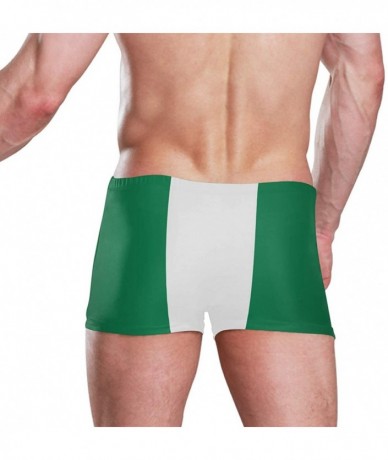 Racing New Zealand Flag Men's Swim Trunks Square Leg Swimsuit Swimwear Boxer Brief - Nigeria Flag - CN18TE2KL7Z $56.48