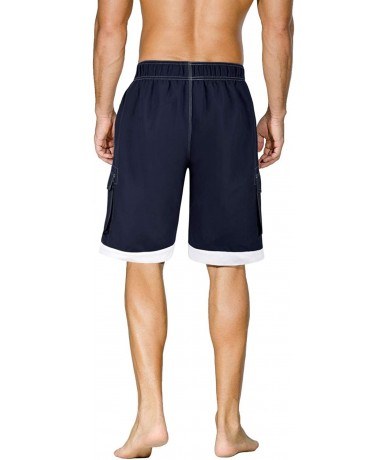 Board Shorts Men's Swim Trunks Classic Lightweight Board Shorts with Lining - Blue - CF18E597RE5 $35.41