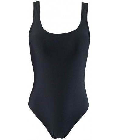 Tankinis Women's Criss Cross Athletic Training Sports One Piece Swimsuit Swimwear Bathing Suit - Black - CB18SRAUSL5 $28.51