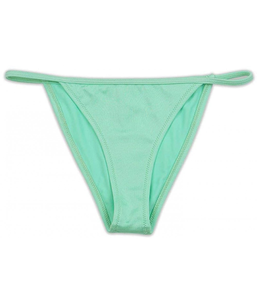 Bottoms Seamless Moderate Coverage with Side Strings Idyllic Bikini Bottom Bathing Swimsuit for Women - Menthol - CA18QGLRN7L...