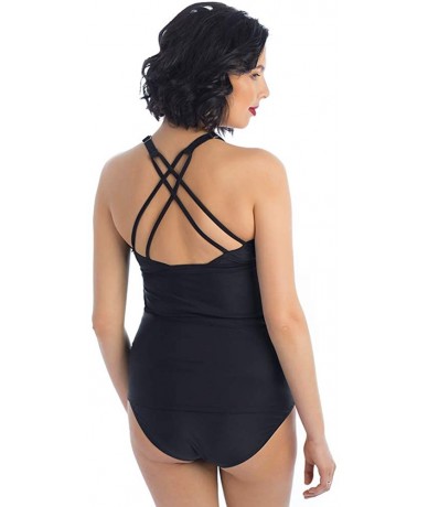 Bottoms Over The Belly Maternity Swimwear Bottoms-High Waist Cover Up-Women Bikini Bottom - Black - CQ12K9IKI8D $44.04