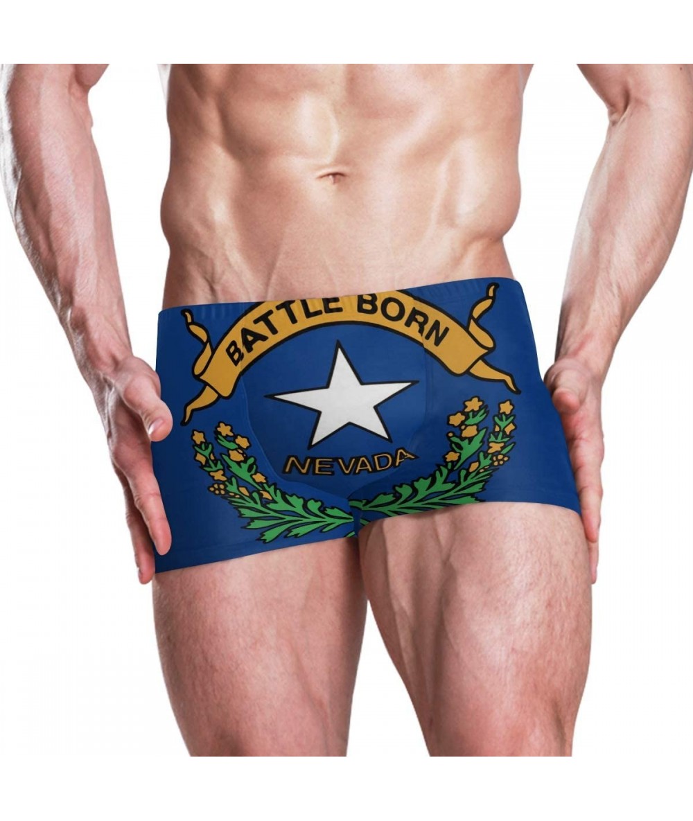 Briefs New Zealand Flag Men's Swim Trunks Square Leg Swimsuit Swimwear Boxer Brief - Nevada State Flag - CR18T8S5DOX $56.72