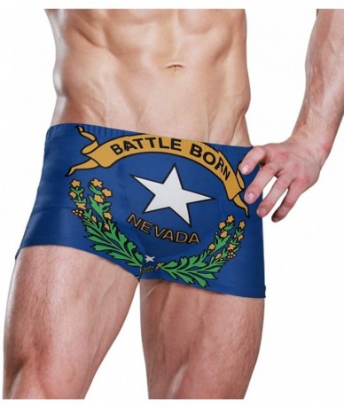 Briefs New Zealand Flag Men's Swim Trunks Square Leg Swimsuit Swimwear Boxer Brief - Nevada State Flag - CR18T8S5DOX $56.72