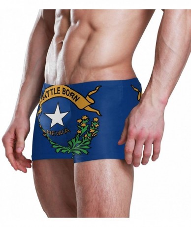 Briefs New Zealand Flag Men's Swim Trunks Square Leg Swimsuit Swimwear Boxer Brief - Nevada State Flag - CR18T8S5DOX $56.72