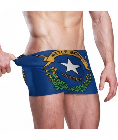 Briefs New Zealand Flag Men's Swim Trunks Square Leg Swimsuit Swimwear Boxer Brief - Nevada State Flag - CR18T8S5DOX $56.72