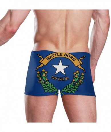 Briefs New Zealand Flag Men's Swim Trunks Square Leg Swimsuit Swimwear Boxer Brief - Nevada State Flag - CR18T8S5DOX $56.72