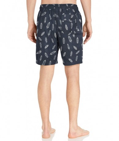 Trunks Men's 9" Inseam Swim Trunk - Navy Feather Print - CQ18KWM3EHC $33.96