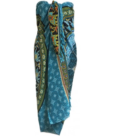 Cover-Ups Mandala Sarong Wraps from Bali Beach Cover Up - Elephant Turquoise - CU12CA001BV $29.30