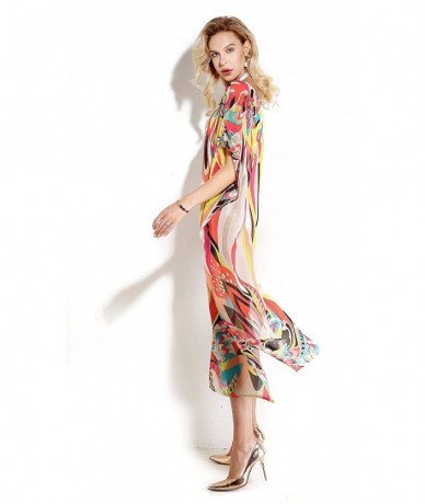 Cover-Ups Women's Chiffon Maxi Dresses Bathing Suit Cover Ups Long Robe - As Picture - C01845OQXAZ $37.48