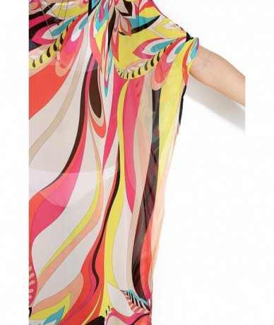 Cover-Ups Women's Chiffon Maxi Dresses Bathing Suit Cover Ups Long Robe - As Picture - C01845OQXAZ $37.48