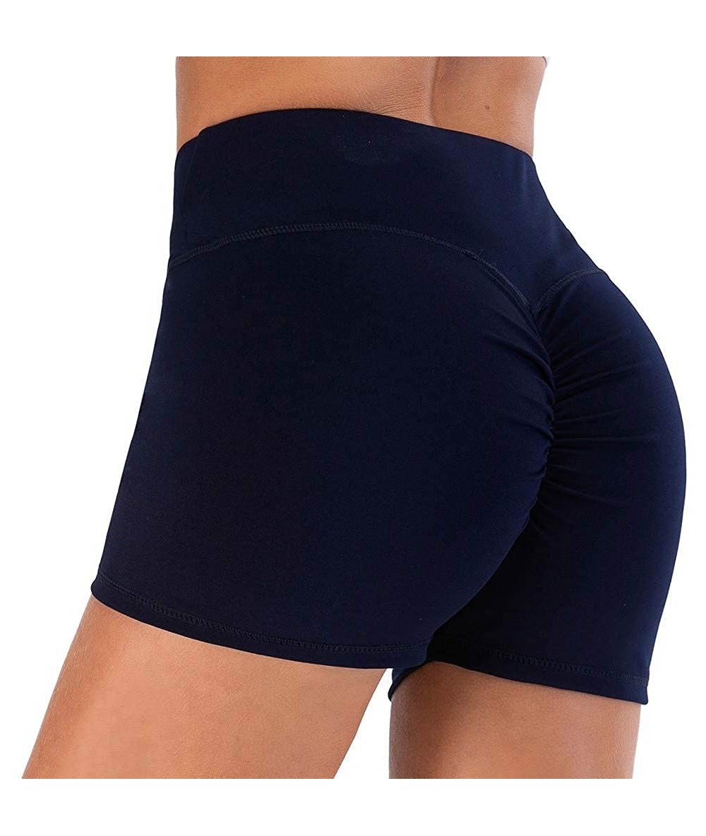 Board Shorts Women Yoga Shorts Ruched Booty High Waisted Gym Workout Shorts Butt Lifting Sports Pants - Navy - CV1900MDT6O $2...