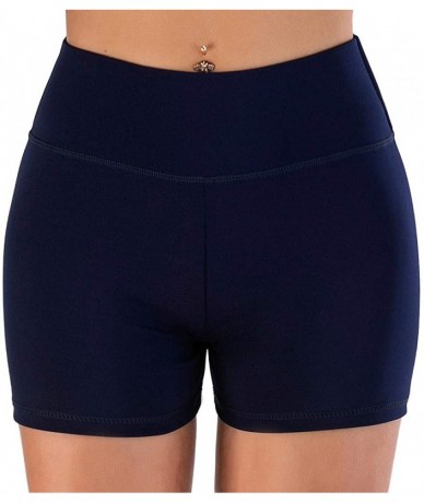 Board Shorts Women Yoga Shorts Ruched Booty High Waisted Gym Workout Shorts Butt Lifting Sports Pants - Navy - CV1900MDT6O $2...