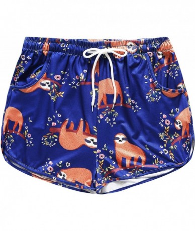 Board Shorts Women Summer Floral Printed Beach Shorts - Sloth - CV18WKY8D5O $34.79