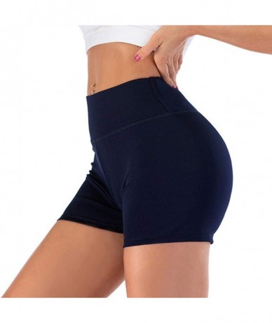 Board Shorts Women Yoga Shorts Ruched Booty High Waisted Gym Workout Shorts Butt Lifting Sports Pants - Navy - CV1900MDT6O $2...