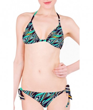 Sets Waves Chervon Athletic Bikini Set - Mint Waves - CK12HGX25WV $53.86