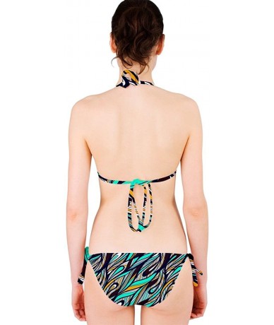 Sets Waves Chervon Athletic Bikini Set - Mint Waves - CK12HGX25WV $53.86