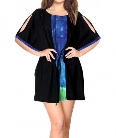 Cover-Ups Women's Rayon Beach Cover up Swimsuit Kimono Cardigan with Bohemian Floral Print - Halloween Black_b236 - CM18066ME...