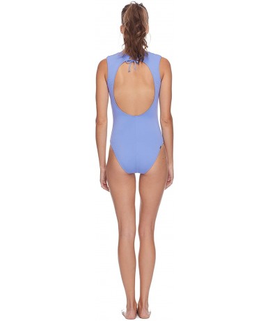 One-Pieces Women's Zora High Neck Tie Back One Piece Swimsuit - Flavors Periwinkle - C018ICAOXXN $68.76