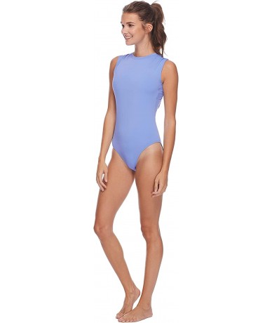 One-Pieces Women's Zora High Neck Tie Back One Piece Swimsuit - Flavors Periwinkle - C018ICAOXXN $68.76