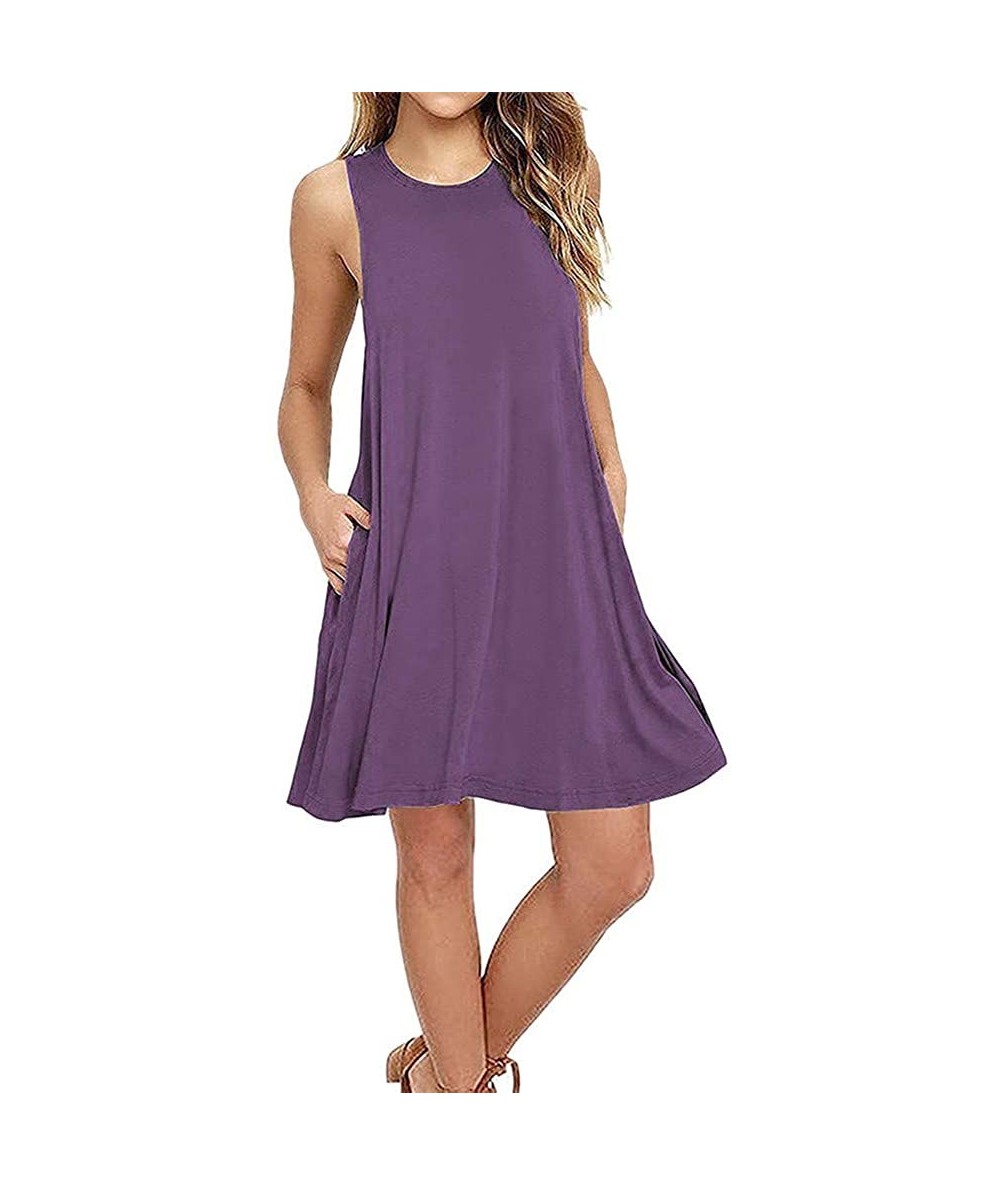 Cover-Ups Women's Solid Midi T-Shirt Sundress - X5 - CV18TOQD5IL $32.42