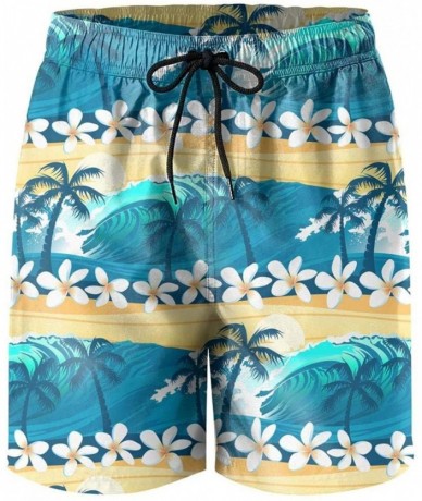 Board Shorts Winter Sunset Palm Tree Man's Swim Shorts Quick Dry Shorts - Tropical Surfing With - CW18S59IYZH $43.20