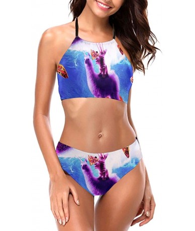 Bottoms Red Eyed Tree Frog Womens Halter Bikini Set Sexy Push Up Bikini Two Piece Swimsuit - Color8 - C1199NH82WH $55.70