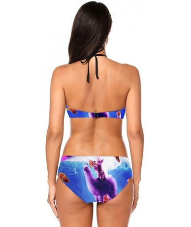 Bottoms Red Eyed Tree Frog Womens Halter Bikini Set Sexy Push Up Bikini Two Piece Swimsuit - Color8 - C1199NH82WH $55.70