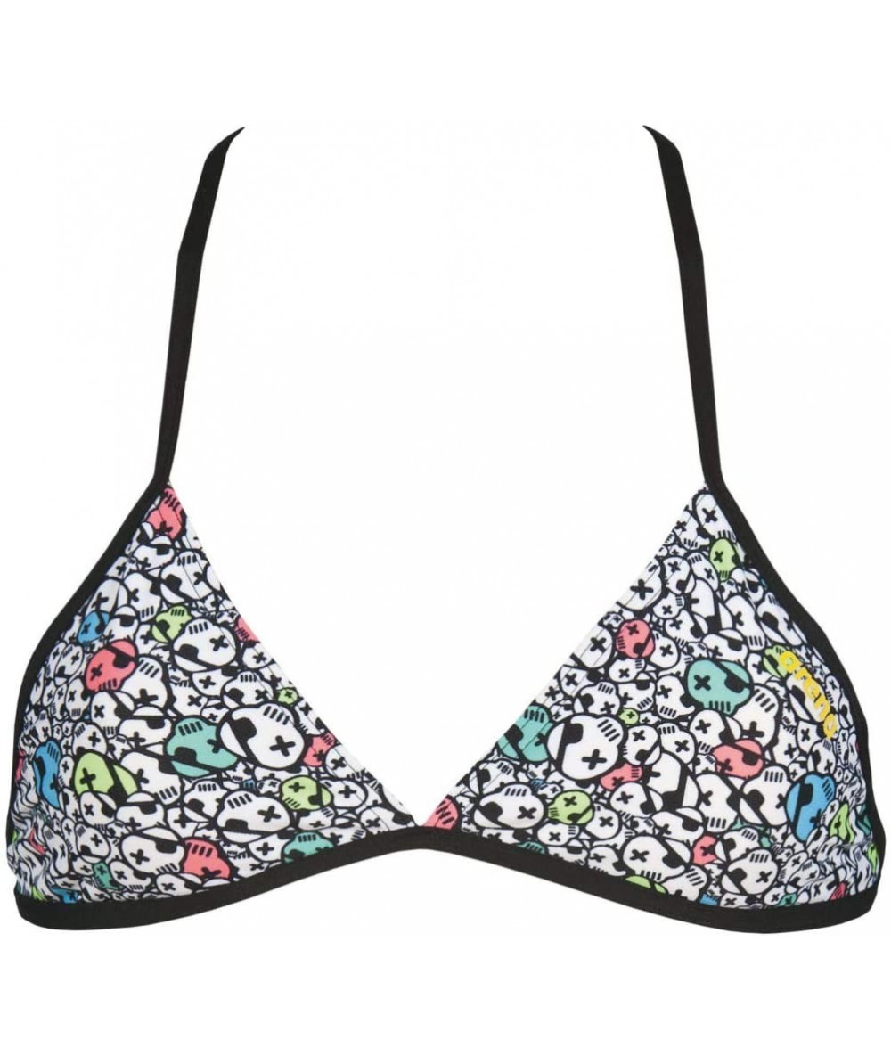 Tops Women's Rule Breaker Feel Triangle MaxLife Bikini Top - Skulls - CT18TY2YNAE $24.43