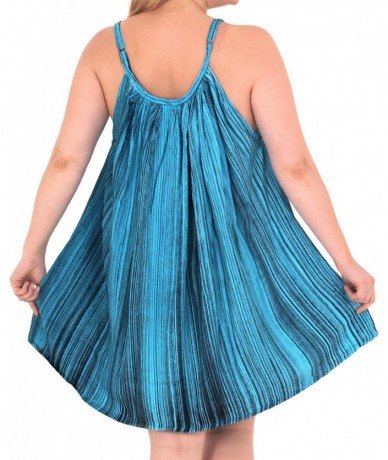 Cover-Ups Women's Plus Size Beach Dress Hawaiian Camp Party Loungewear Printed B - Turquoise_f793 - C6182GXQROS $43.27