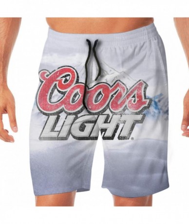 Board Shorts Coors Light Beer Men's Beach Shorts Summer Quick Dry Swimming Pants - White4 - CI19C2S7RU3 $59.13