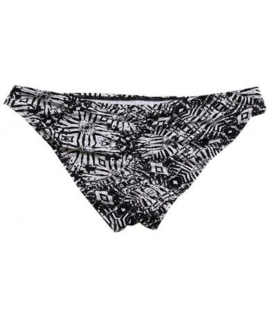 Bottoms Women's Cheeky Hipster Bikini Bottom - Black/White - CS12I8QIKXN $47.02