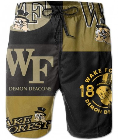 Board Shorts Men's Quick Dry Swim Shorts with Mesh Lining Swimwear Bathing Suits Beach Shorts - Wake Forest Demon Deacons-4 -...