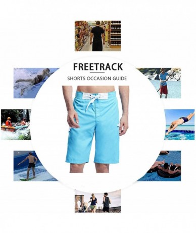 Trunks Men's Swim Trunks Quick Dry Beach Shorts Bathing Suits with Pockets - B-light Blue - CH18UNA4L4Z $44.84