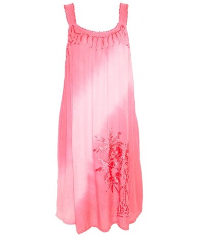 Cover-Ups Embroidered Dress/Cover Up Diagonal Ombre. SM-3XL - Coral - CJ180I62QCD $46.88