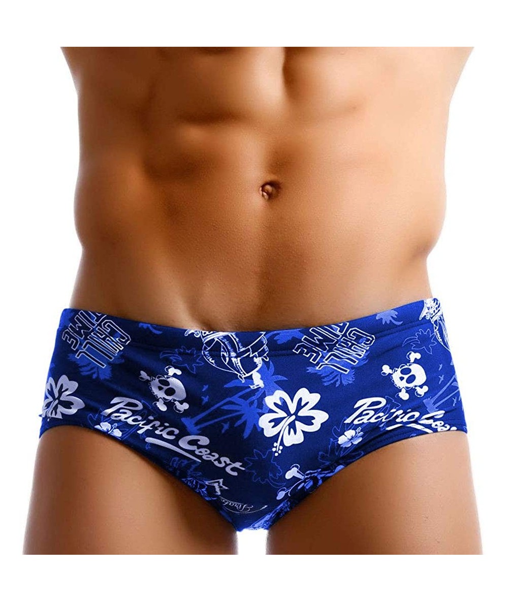 Briefs New Men Swimwear Boxer Beach Shorts suilt Men's Boxer Surfing Swim Pants Stretch Swimming Trunks - 609 Blue - C6194MD7...