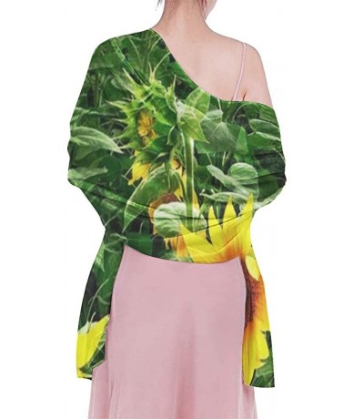 Cover-Ups Women's Swimwear Cover Ups- Summer Vacation Beach Sarong Soft Shawl Wrap - Sunflowers Patterned - CM19C4KA8KE $45.95