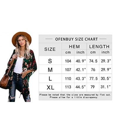 Cover-Ups Womens Boho Floral Kimono Cardigans 3/4 Sleeve Flowy Chiffon Summer Loose Belt Cover Up Blouse - Blue - CM193TOR56Q...