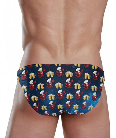 Briefs Mens Swim Bikini Briefs Pole Dance Swimwear Surf Shorts Trunks - Love Crawfish Beer - CX18X93GUSL $48.06