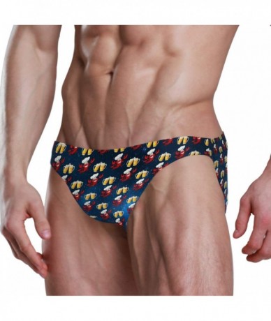 Briefs Mens Swim Bikini Briefs Pole Dance Swimwear Surf Shorts Trunks - Love Crawfish Beer - CX18X93GUSL $48.06