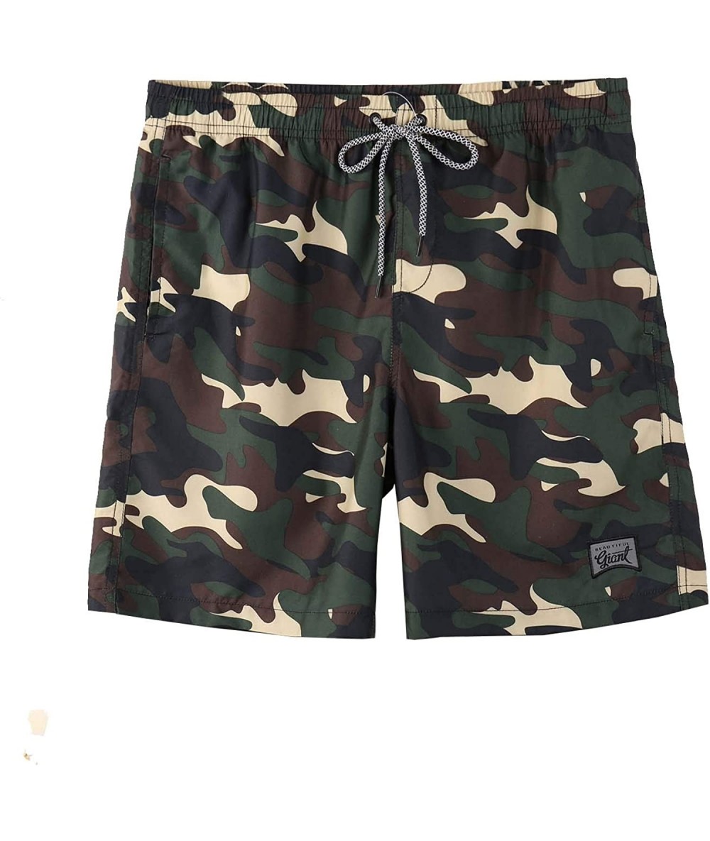 Board Shorts Men's Swim Trunks Quick Dry Beach Shorts with Mesh Lining - Camo - C918WC4OK9E $40.13