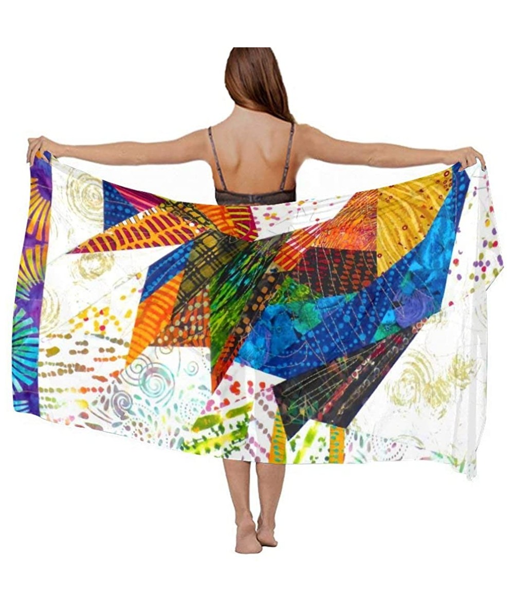 Cover-Ups Women Chiffon Scarf Shawl Wrap Sunscreen Beach Swimsuit Bikini Cover Up - Chickens Rooster Painting - CD190HI2ENT $...