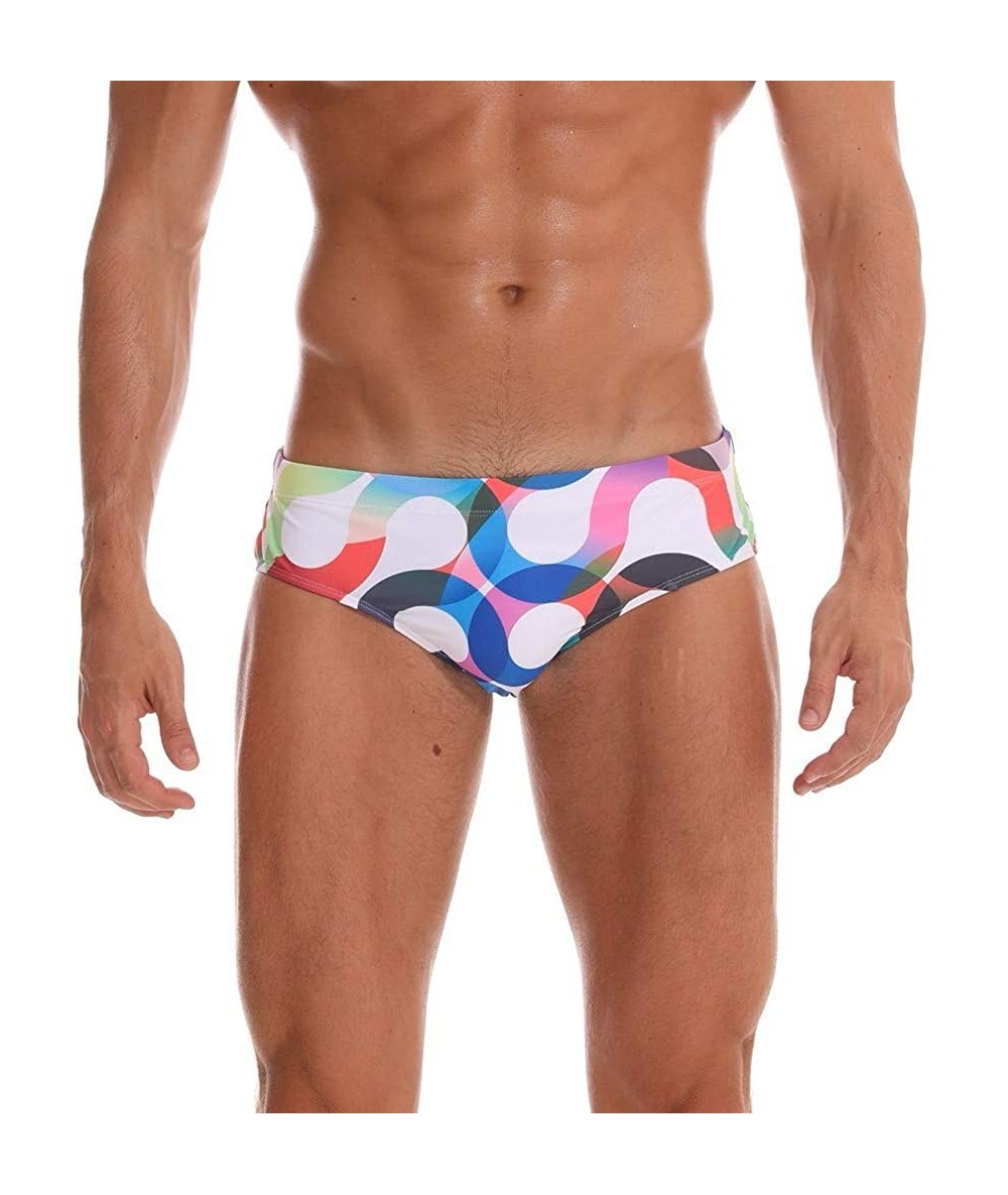 Briefs Mens Print Contour Pouch Bikini Swimsuit- Swimwear Swim Bikini Briefs Pad Swimsuits Board Surf Shorts Trunks - Multico...