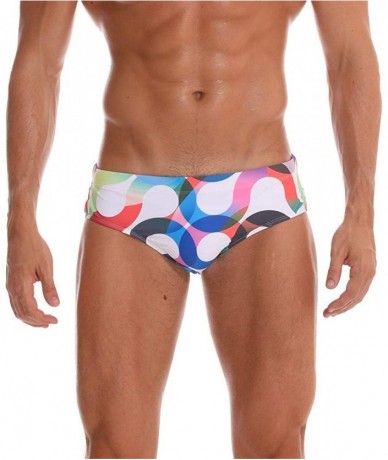 Briefs Mens Print Contour Pouch Bikini Swimsuit- Swimwear Swim Bikini Briefs Pad Swimsuits Board Surf Shorts Trunks - Multico...