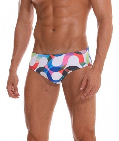 Briefs Mens Print Contour Pouch Bikini Swimsuit- Swimwear Swim Bikini Briefs Pad Swimsuits Board Surf Shorts Trunks - Multico...