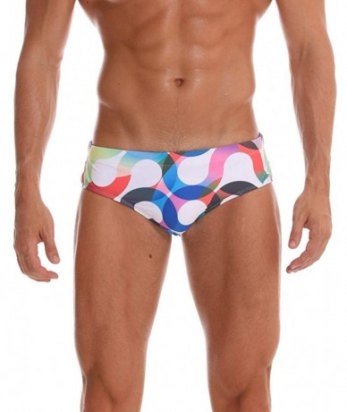 Briefs Mens Print Contour Pouch Bikini Swimsuit- Swimwear Swim Bikini Briefs Pad Swimsuits Board Surf Shorts Trunks - Multico...