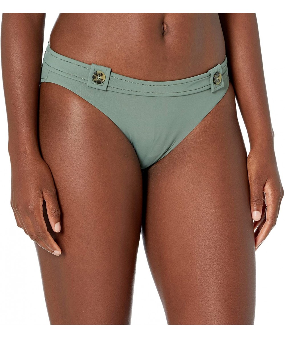 Tankinis Women's Hipster Bikini Bottom Swimsuit with Button Detail - Active Olive Leaf - CU18XU4UZND $83.54