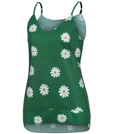 Board Shorts Womens Deep V Neck Wrap Spaghetti Strap Tank Tops Summer Sleeveless Shirts Blouses - Green_2 - CS198R73SO6 $30.04