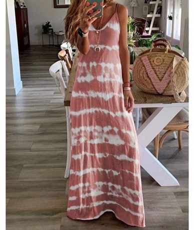 Cover-Ups Women's Tank Maxi Dress Summer Casual Bohemian Spaghetti Strap Sleeveless Printed Long Maxi Dress Beach Sundress - ...